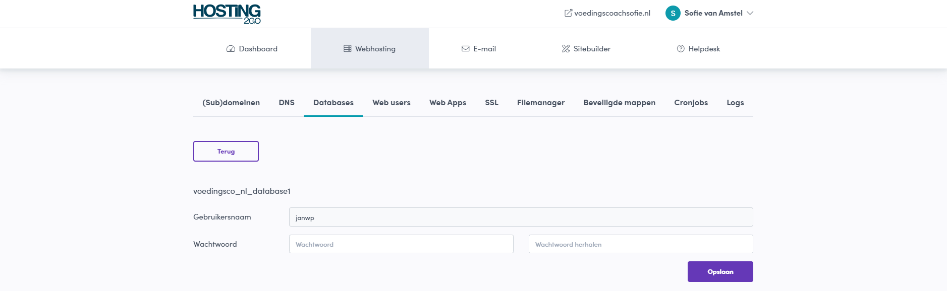 Hoe Kan Ik Het Database Wachtwoord Wijzigen Hosting Go