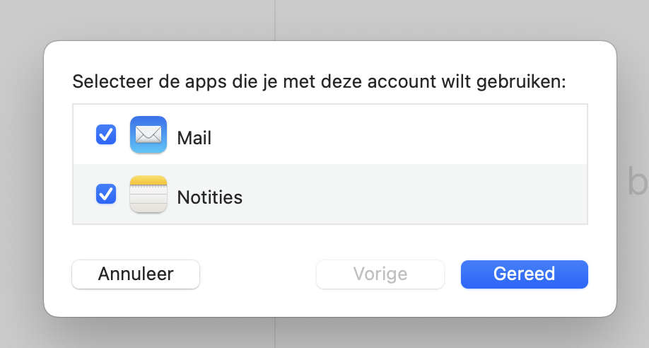 Apple Mail account